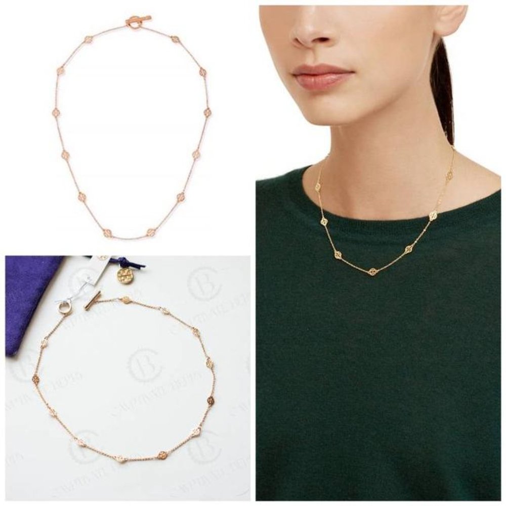 Tory Burch Mini Logo Gold Necklace - Picture 2 of 5
